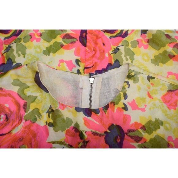 Vintage 70s Womens Shift Dress Sz S Small Multi-Color Floral Mod Pink Purple - Picture 7 of 7